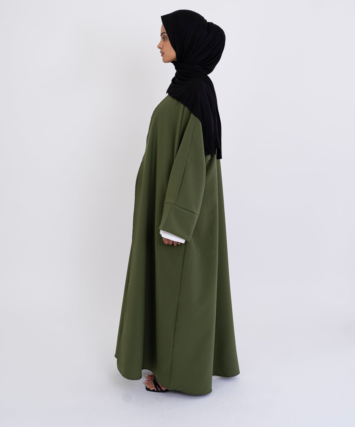 JASMIN-OLIVE OPEN ABAYA