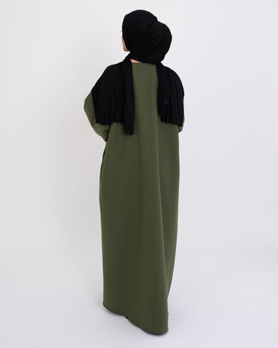 JASMIN-OLIVE OPEN ABAYA