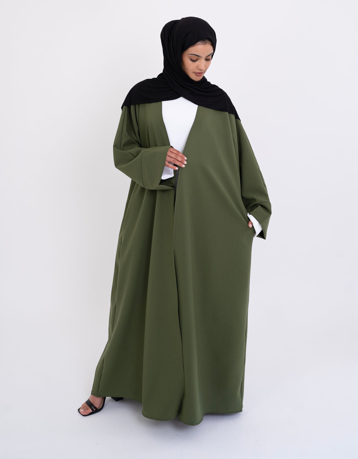 JASMIN-OLIVE OPEN ABAYA