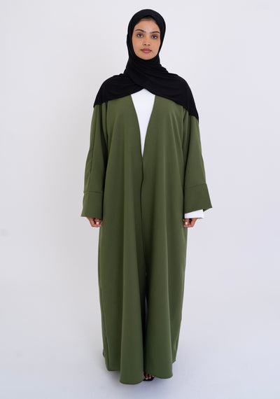 JASMIN-OLIVE OPEN ABAYA