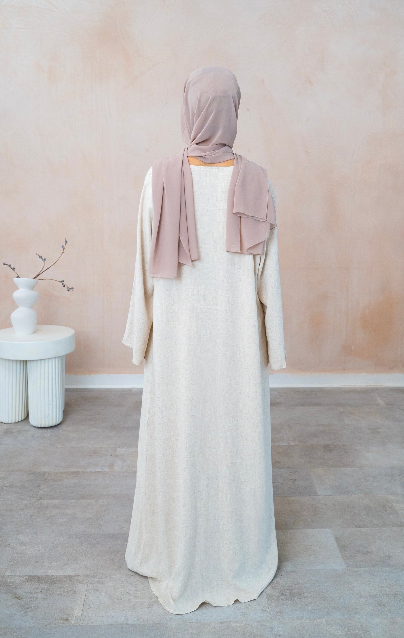 Sana Three Piece Abaya set- Bermuda Linen