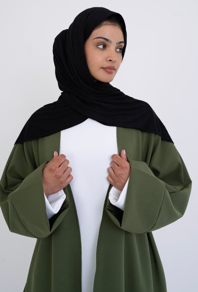 JASMIN-OLIVE OPEN ABAYA