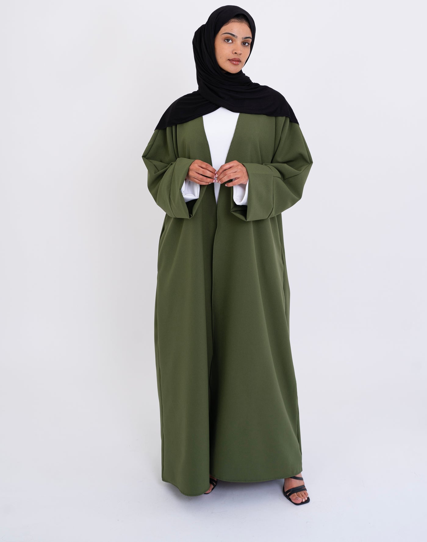 JASMIN-OLIVE OPEN ABAYA