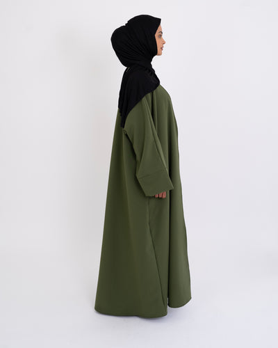 JASMIN-OLIVE OPEN ABAYA