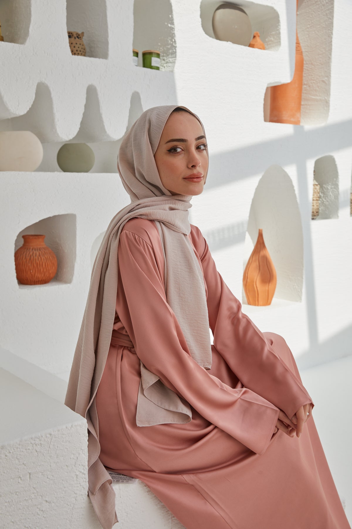 BLUSH SILK ABAYA