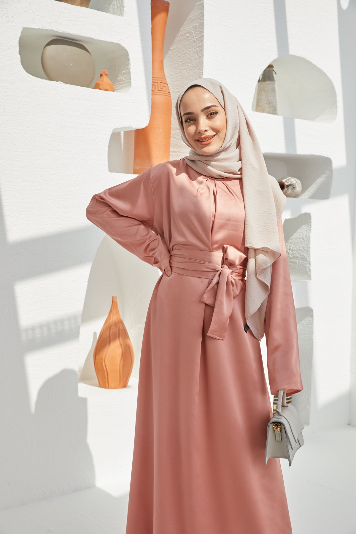 BLUSH SILK ABAYA